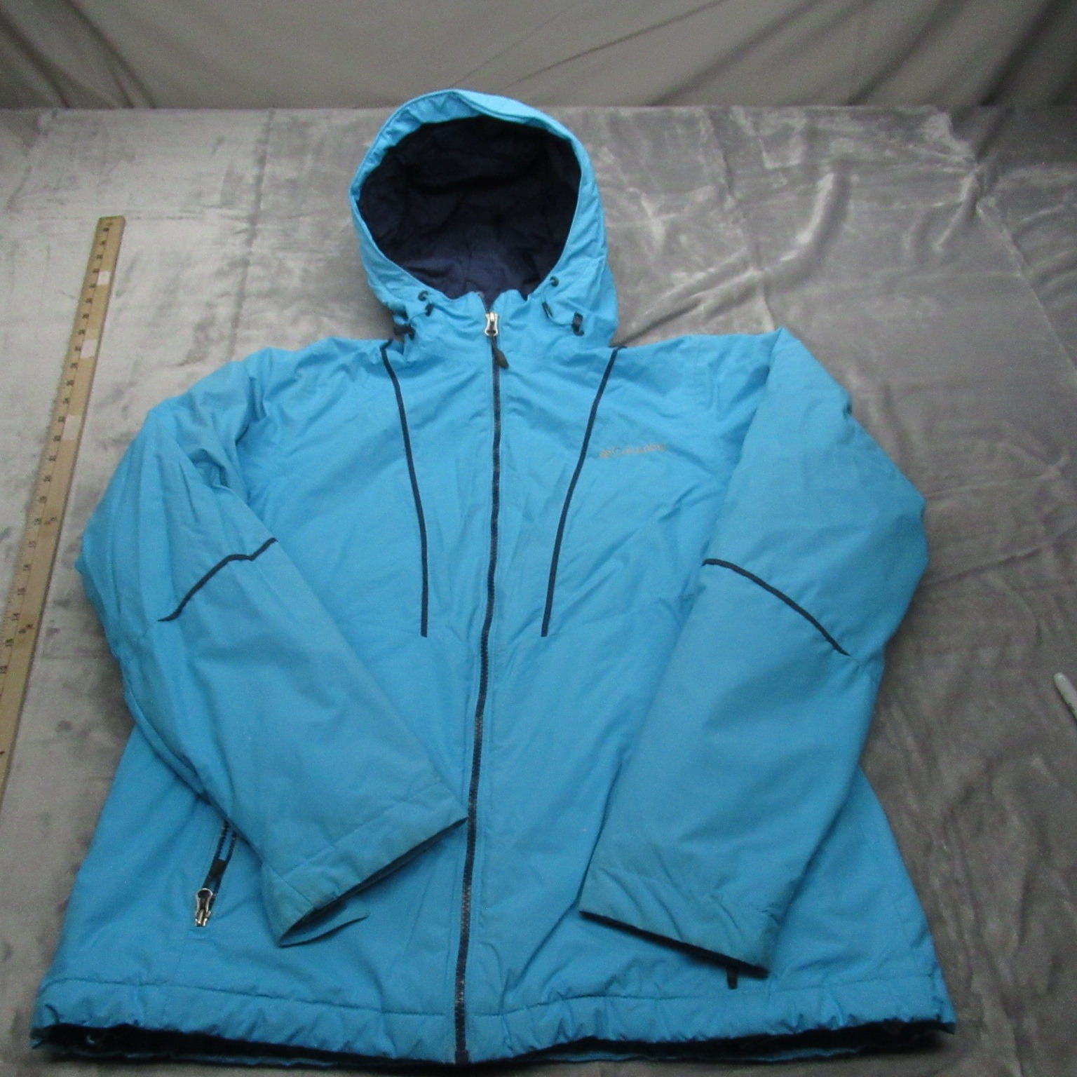 Columbia Jacket Womens Large Blue Thermal Insulated Hooded Water Resistant Snow